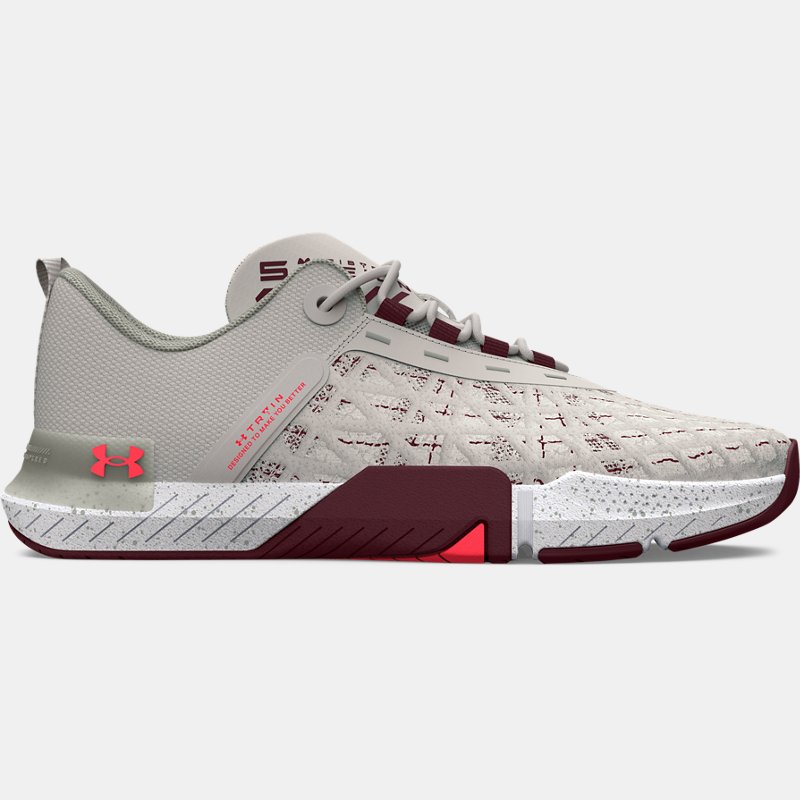 Men's  Under Armour  TriBase™ Reign 5 Training Shoes White Clay / Deep Red / Beta 8
